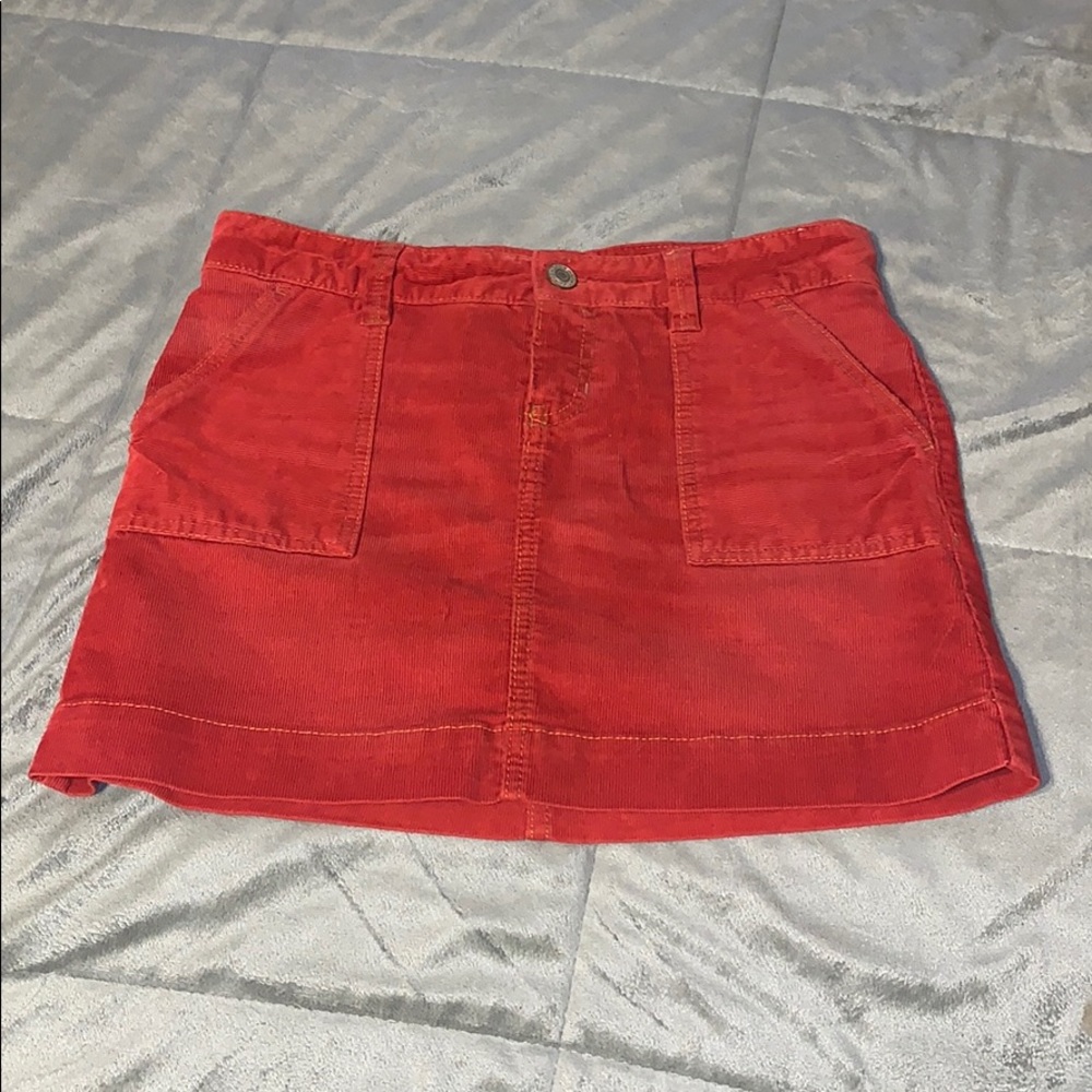 Red vintage corduroy skirt